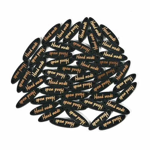 Mix 50 Stück Holzknöpfe "Hand Made" Buchstabenanhänger Holz Nähzubehör für Kleidung Handarbeit Scrapbooking Bastelbedarf DIY-8x28mm Schwarz Mix 50 Stück Holzknöpfe "Hand Made" Buchstabenanhänger Holz Nähzubehör für Kleidung Handarbeit Scrapbooking Bastelbedarf DIY-8x28mm Schwarz von AYHTUD