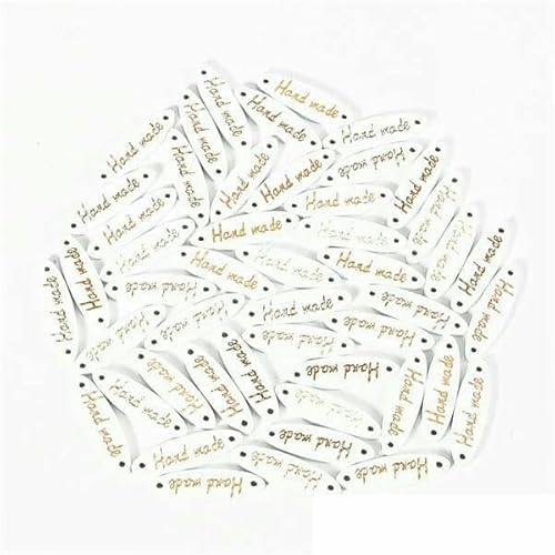 Mix 50 Stück Holzknöpfe "Hand Made" Buchstabenanhänger Holz Nähzubehör für Kleidung Handarbeit Scrapbooking Bastelbedarf DIY-8x28mm Weiß Mix 50 Stück Holzknöpfe "Hand Made" Buchstabenanhänger Holz Nähzubehör für Kleidung Handarbeit Scrapbooking Bastelbedarf DIY-8x28mm Weiß von AYHTUD