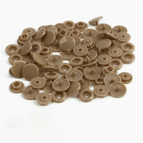 Modische 10/20/50/100 Sets T5 Druckknöpfe Nylonknöpfe Kinderknöpfe Set für Babypuppen Kleidung Nähzubehör-Beige-20 Sets von AYHTUD