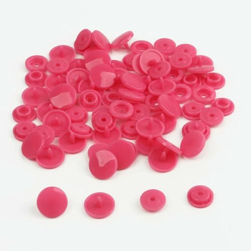 Modische 10/20/50/100 Sets T5 Druckknöpfe Nylonknöpfe Kinderknöpfe Set für Babypuppen Kleidung Nähzubehör-Dunkelfuchsia-10 Sets von AYHTUD