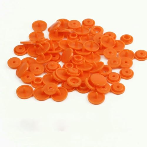 Modische 10/20/50/100 Sets T5 Druckknöpfe Nylonknöpfe Kinderknöpfe Set für Babypuppen Kleidung Nähzubehör-Dunkelgelb-50 Sets von AYHTUD