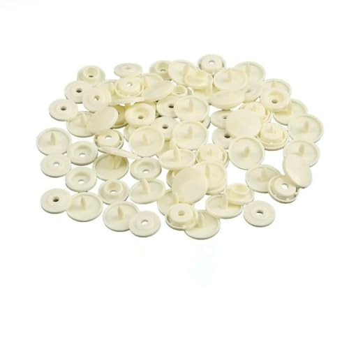 Modische 10/20/50/100 Sets T5 Druckknöpfe Nylonknöpfe Kinderknöpfe Set für Babypuppen Kleidung Nähzubehör-Elfenbein-50 Sets von AYHTUD