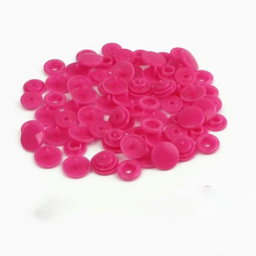 Modische 10/20/50/100 Sets T5 Druckknöpfe Nylonknöpfe Kinderknöpfe Set für Babypuppen Kleidung Nähzubehör-Fuchsia-50 Sets von AYHTUD