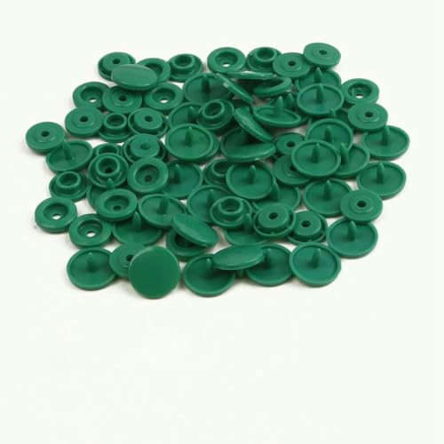 Modische 10/20/50/100 Sets T5 Druckknöpfe Nylonknöpfe Kinderknöpfe Set für Babypuppen Kleidung Nähzubehör-Grün-100 Sets von AYHTUD