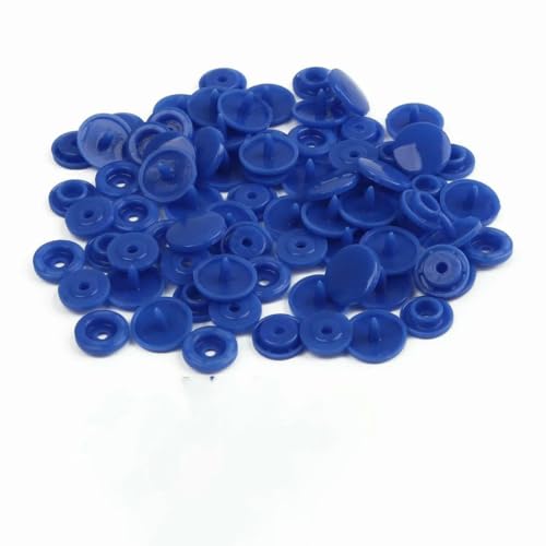 Modische 10/20/50/100 Sets T5 Druckknöpfe Nylonknöpfe Kinderknöpfe Set für Babypuppen Kleidung Nähzubehör-Königsblau-100 Sets von AYHTUD