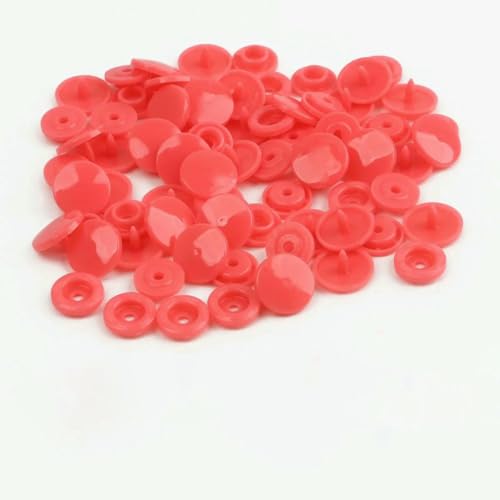 Modische 10/20/50/100 Sets T5 Druckknöpfe Nylonknöpfe Kinderknöpfe Set für Babypuppen Kleidung Nähzubehör-Pfirsich-20 Sets von AYHTUD