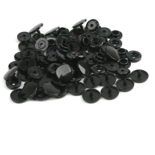 Modische 10/20/50/100 Sets T5 Druckknöpfe Nylonknöpfe Kinderknöpfe Set für Babypuppen Kleidung Nähzubehör-Schwarz-20 Sets von AYHTUD