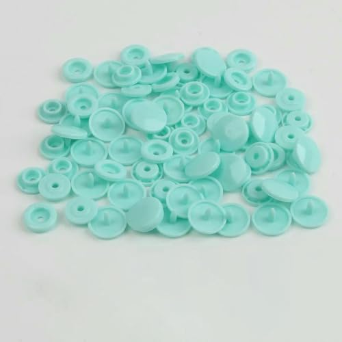 Modische 10/20/50/100 Sets T5 Druckknöpfe Nylonknöpfe Kinderknöpfe Set für Babypuppen Kleidung Nähzubehör-Türkis-10 Sets von AYHTUD