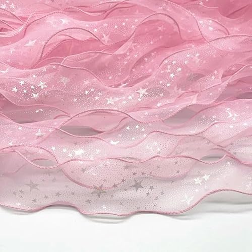 NEU 60 mm Print The Stars Wave Seidenorganzaband Schleifenmaterial für Haarschmuck, Wickeldekoration, Spitzenbänder, 10–3 Yards NEU 60 mm Print The Stars Wave Seidenorganzaband Schleifenmaterial für Haarschmuck, Wickeldekoration, Spitzenbänder, 10–3 Yards von AYHTUD