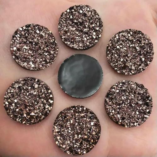 Neue 20 Stück 20mm Bling AB Harz Runde Erz Unregelmäßige Flatback Strass Ornamente DIY Hochzeit Applikationen Knöpfe W43-W433 von AYHTUD