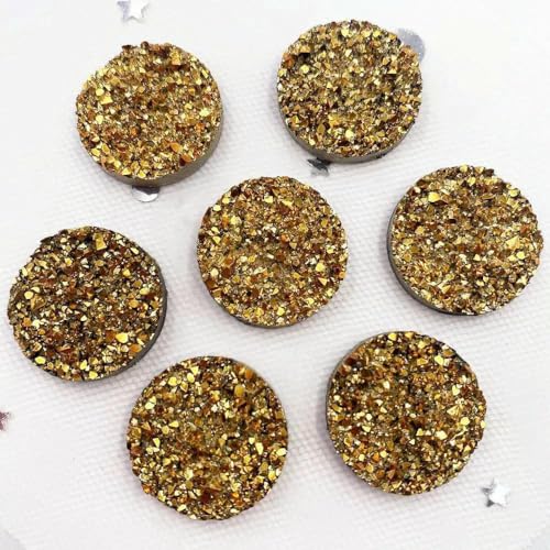 Neue 20 Stück 20mm Bling AB Harz Runde Erz Unregelmäßige Flatback Strass Ornamente DIY Hochzeit Applikationen Knöpfe W43-W435 von AYHTUD