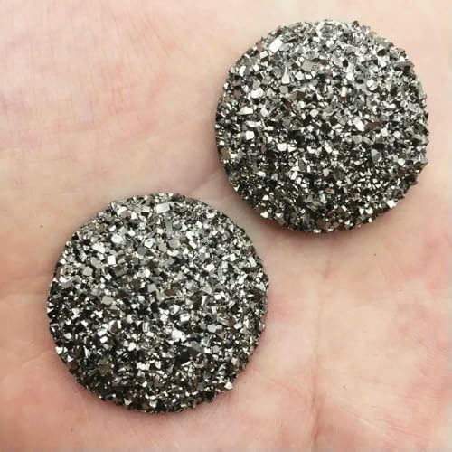 Neue 8 STÜCKE AB Harz 30mm Erz Runde Kristall Edelstein Flatback Strass Knöpfe Zubehör DIY Hochzeit Applikationen Handwerk G68 * 2-1 von AYHTUD