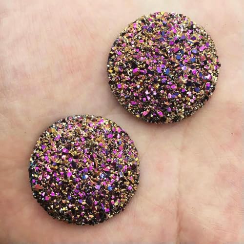 Neue 8 STÜCKE AB Harz 30mm Erz Runde Kristall Edelstein Flatback Strass Knöpfe Zubehör DIY Hochzeit Applikationen Handwerk G68 * 2-2 von AYHTUD