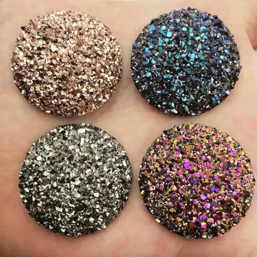 Neue 8 STÜCKE AB Harz 30mm Erz Runde Kristall Edelstein Flatback Strass Knöpfe Zubehör DIY Hochzeit Applikationen Handwerk G68 * 2-GEMISCHT von AYHTUD