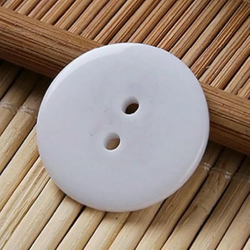 Neue 9–25 mm zwei Löcher, weiße kleine Knöpfe, Anzugpolster, Knopf, Brot, runde Harz-Nähknöpfe, DIY, Scrapbooking, 02–10 mm (100 Stück) von AYHTUD