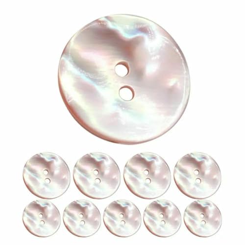 Perlmuttknöpfe zum Nähen, 10 Stück, runde Perlmuttknöpfe für Kleidung, Quiltjacken, Muschelknöpfe, 2-Loch-Design, Typ C, 10 mm Perlmuttknöpfe zum Nähen, 10 Stück, runde Perlmuttknöpfe für Kleidung, Quiltjacken, Muschelknöpfe, 2-Loch-Design, Typ C, 10 mm von AYHTUD