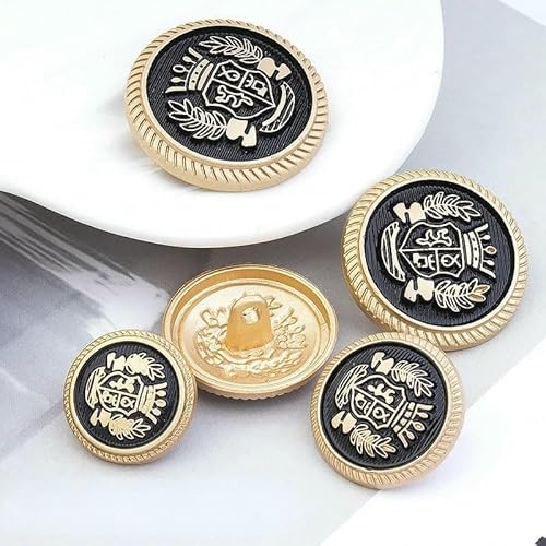 Retro-Perlen-Gold-Metallknopf, luxuriöse Strass-Mantelknöpfe für Damen, DIY-Kleidung, Anzug, Nähen, Aufnähen, Botones-Zubehör, 01–20 mm, 5 Stück von AYHTUD