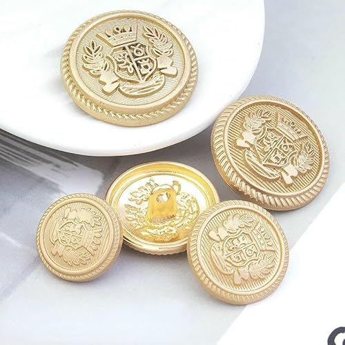 Retro-Perlen-Gold-Metallknopf, luxuriöse Strass-Mantelknöpfe für Damen, DIY-Kleidung, Anzug, Nähen, Aufnähen, Botones-Zubehör, 02–15 mm, 2 Stück von AYHTUD