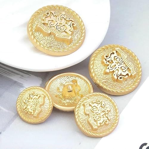 Retro-Perlen-Gold-Metallknopf, luxuriöse Strass-Mantelknöpfe für Damen, DIY-Kleidung, Anzug, Nähen, Aufnähen, Botones-Zubehör, 03–20 mm, 2 Stück von AYHTUD