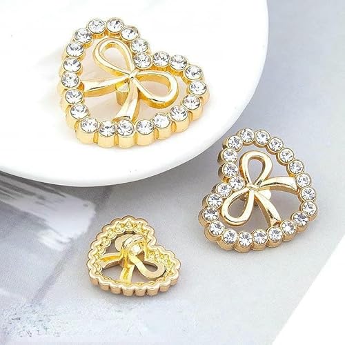 Retro-Perlen-Gold-Metallknopf, luxuriöse Strass-Mantelknöpfe für Damen, DIY-Kleidung, Anzug, Nähen, Aufnähen, Botones-Zubehör, 10–25 mm, 2 Stück von AYHTUD