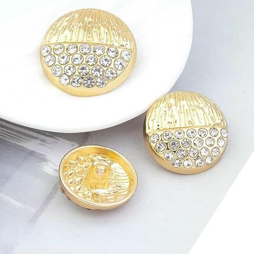 Retro-Perlen-Gold-Metallknopf, luxuriöse Strass-Mantelknöpfe für Damen, DIY-Kleidung, Anzug, Nähen, Aufnähen, Botones-Zubehör, 12–25 mm, 2 Stück Retro-Perlen-Gold-Metallknopf, luxuriöse Strass-Mantelknöpfe für Damen, DIY-Kleidung, Anzug, Nähen, Aufnähen, Botones-Zubehör, 12–25 mm, 2 Stück von AYHTUD