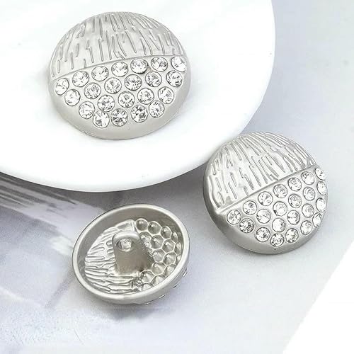 Retro-Perlen-Gold-Metallknopf, luxuriöse Strass-Mantelknöpfe für Damen, DIY-Kleidung, Anzug, Nähen, Aufnähen, Botones-Zubehör, 13–15 mm, 5 Stück von AYHTUD