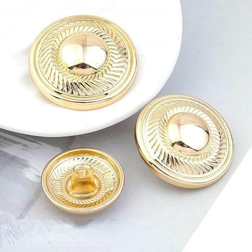 Retro-Perlen-Gold-Metallknopf, luxuriöse Strass-Mantelknöpfe für Damen, DIY-Kleidung, Anzug, Nähen, Aufnähen, Botones-Zubehör, 14–25 mm, 2 Stück von AYHTUD