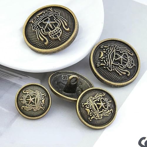 Retro-Perlen-Gold-Metallknopf, luxuriöse Strass-Mantelknöpfe für Damen, DIY-Kleidung, Anzug, Nähen, Aufnähen, Botones-Zubehör, 24–15 mm, 2 Stück von AYHTUD