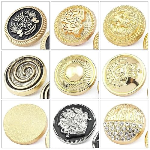 Retro-Perlen-Gold-Metallknopf, luxuriöse Strass-Mantelknöpfe für Damen, DIY-Kleidung, Anzug, Nähen, Aufnähen, Botones-Zubehör, Mix, 15 mm, 2 Stück Retro-Perlen-Gold-Metallknopf, luxuriöse Strass-Mantelknöpfe für Damen, DIY-Kleidung, Anzug, Nähen, Aufnähen, Botones-Zubehör, Mix, 15 mm, 2 Stück von AYHTUD
