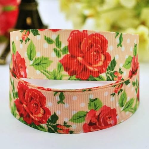 Ripsband mit Blumen-Cartoon-Charakter-Aufdruck, 22 mm, 25 mm, 38 mm, für selbstgemachte Haarschleifen, fröhliche Party-Dekoration, Material, 10 Yards, X-00106, Breite 22 mm Ripsband mit Blumen-Cartoon-Charakter-Aufdruck, 22 mm, 25 mm, 38 mm, für selbstgemachte Haarschleifen, fröhliche Party-Dekoration, Material, 10 Yards, X-00106, Breite 22 mm von AYHTUD