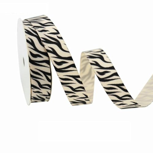 Ripsband mit Leopardenmuster, Tiermuster, Zebra, Gepard, Kuh, 2,5 cm x 4,5 m, Geschenkband für Zuhause, Heimwerker, Basteln, Dekorieren, 1, Breite 16 mm, 4,5 m Ripsband mit Leopardenmuster, Tiermuster, Zebra, Gepard, Kuh, 2,5 cm x 4,5 m, Geschenkband für Zuhause, Heimwerker, Basteln, Dekorieren, 1, Breite 16 mm, 4,5 m von AYHTUD