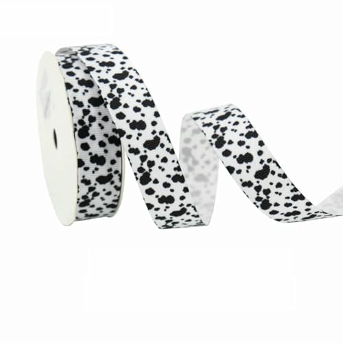 Ripsband mit Leopardenmuster, Tiermuster, Zebra, Gepard, Kuh, 2,5 cm x 4,5 m, Geschenkband für Zuhause, Heimwerker, Basteln, Dekorieren, 3 breit, 19 mm, 4,5 m von AYHTUD