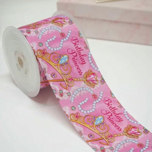 Ripsband zum Selbermachen mit Cartoon-Prinzessinnen-Print, für Bastelbedarf, Nähzubehör, 4,5 m, Planarharzform, 10 Stück. -51501-25 mm Satin von AYHTUD