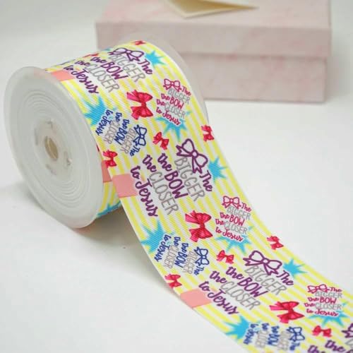 Ripsband zum Selbermachen mit Cartoon-Prinzessinnen-Print für Bastelbedarf, Nähzubehör, 4,5 m, Planarharzform, 10 Stück – 38 mm Satin von AYHTUD