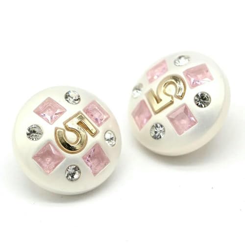 Runde, bunte Metallknöpfe mit der Zahl 5 und Strasssteinen für Kleidung, Luxus, Damenmantel, Blazer, Anzug, DIY-Nähzubehör, Goldrosa, 18 mm, 6 Stück Runde, bunte Metallknöpfe mit der Zahl 5 und Strasssteinen für Kleidung, Luxus, Damenmantel, Blazer, Anzug, DIY-Nähzubehör, Goldrosa, 18 mm, 6 Stück von AYHTUD