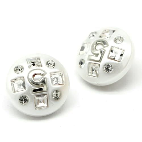 Runde, bunte Metallknöpfe mit der Zahl 5 und Strasssteinen für Kleidung, Luxus, Damenmantel, Blazer, Anzug, DIY-Nähzubehör, Silberweiß, 18 mm, 6 Stück Runde, bunte Metallknöpfe mit der Zahl 5 und Strasssteinen für Kleidung, Luxus, Damenmantel, Blazer, Anzug, DIY-Nähzubehör, Silberweiß, 18 mm, 6 Stück von AYHTUD