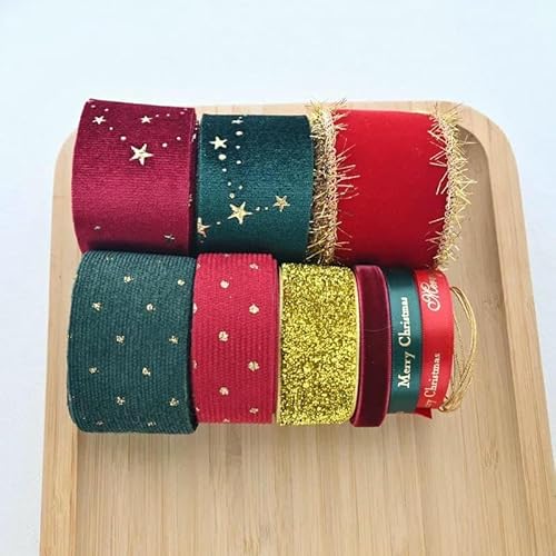 Samt-Weihnachtsband-Paket, Urlaubsatmosphäre, DIY-Haarschmuck-Materialpaket, selbstgemachte Haarnadel, Haarseil für Anfänger, A1, 10 m von AYHTUD