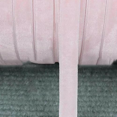 Samtband für selbstgemachte Haarschleifen, Weihnachtsbänder, Hochzeits- und Partydekorationen, Verpackungen (1,8 Meter oder 4,5 Meter) – 06 (Rosa-Weiß) – 10 mm (1,8 Meter) von AYHTUD