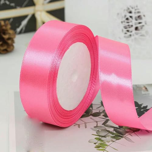 Satinband, 10/15/20/25/40/50 mm, 25 Yards/Rolle, für Hochzeit, Geburtstag, Party, Dekoration, handgefertigt, DIY, Verpackung, Verpackung, Basteln, 5-Pfirsich-40 mm von AYHTUD
