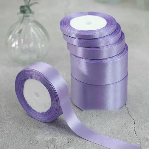 Satinband, 25 Yards, 6 mm – 50 mm, glitzernd, goldfarbene Schärpe, Geschenkpapierschleifen zum Basteln, DIY, Halloween, Weihnachten, Hochzeit, Party-Dekoration, Hellviolett, Satinband, 25 Yards, 6 mm – 50 mm, glitzernd, goldfarbene Schärpe, Geschenkpapierschleifen zum Basteln, DIY, Halloween, Weihnachten, Hochzeit, Party-Dekoration, Hellviolett, von AYHTUD