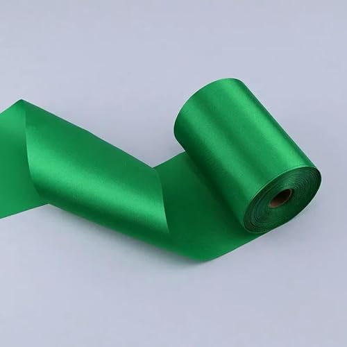Satinband, breit, 8 cm/10 cm/15 cm, 25 Meter lang, für Hochzeits-/Festivalszene, Deckenstuhlgurt, Hochzeits-/Auto-/Party-Dekorationsband, 20 Grasgrün, 10 cm x 25 Meter von AYHTUD