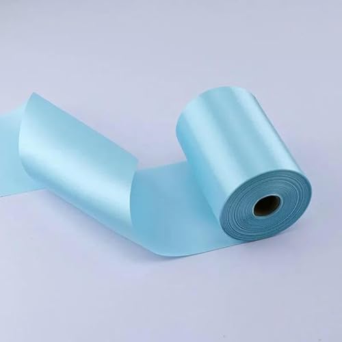 Satinband, breit, 8 cm/10 cm/15 cm, 25 Meter lang, für Hochzeits-/Festivalszenen, Deckenstuhlgurt, Hochzeits-/Auto-/Party-Dekorationsband, 16 himmelblau, 10 cm x 25 Meter von AYHTUD