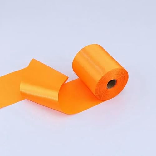 Satinband, breit, 8 cm/10 cm/15 cm, 25 Meter lang, für Hochzeits-/Festivalszenen, Deckenstuhlgurt, Hochzeits-/Auto-/Party-Dekorationsband, 37 Orangegelb, 8 cm x 25 Meter von AYHTUD