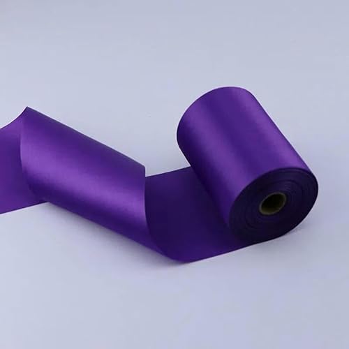 Satinband, breit, 8 cm/10 cm/15 cm, 25 Meter lang, für Hochzeits-/Festivalszenen, Deckenstuhlgurt, Hochzeits-/Auto-/Party-Dekorationsband, 46 Dunkelviolett, 8 cm x 25 Meter von AYHTUD