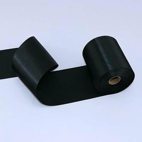 Satinband, breit, 8 cm/10 cm/15 cm, 25 Meter lang, für Hochzeits-/Festivalszenen, Deckenstuhlgurt, Hochzeits-/Auto-/Party-Dekorationsband, Schwarz, 15 cm x 25 Meter Satinband, breit, 8 cm/10 cm/15 cm, 25 Meter lang, für Hochzeits-/Festivalszenen, Deckenstuhlgurt, Hochzeits-/Auto-/Party-Dekorationsband, Schwarz, 15 cm x 25 Meter von AYHTUD