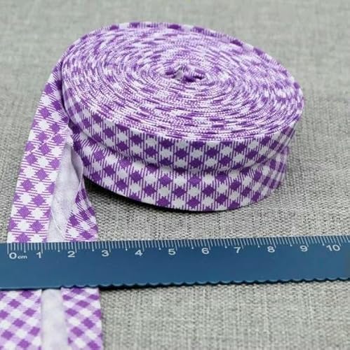 Schrägband aus Baumwolle, Punkte, Gitter, Streifen, Schottenkaro, kariert, schottisch bedruckt, 25 mm x 5 m, Rolle, Baumwoll-Twill, Falte 22, Lila Gitter, 2 c Schrägband aus Baumwolle, Punkte, Gitter, Streifen, Schottenkaro, kariert, schottisch bedruckt, 25 mm x 5 m, Rolle, Baumwoll-Twill, Falte 22, Lila Gitter, 2 c von AYHTUD
