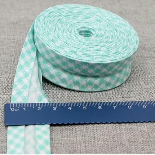 Schrägband aus Baumwolle, Punkte, Gitter, Streifen, Schottenkaro, kariert, schottisch bedruckt, 25 mm x 5 m, Rolle, Baumwoll-Twill, Falte 24, Seeblaues Gitter Schrägband aus Baumwolle, Punkte, Gitter, Streifen, Schottenkaro, kariert, schottisch bedruckt, 25 mm x 5 m, Rolle, Baumwoll-Twill, Falte 24, Seeblaues Gitter von AYHTUD