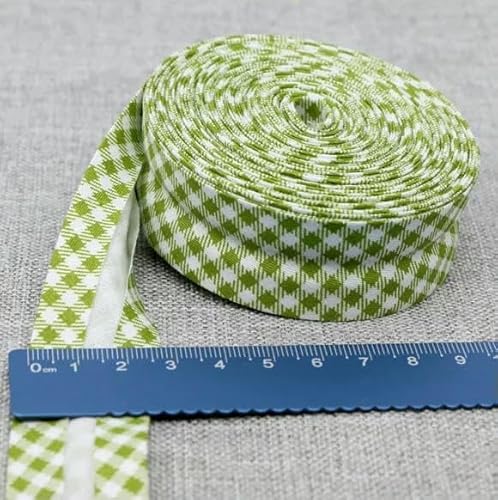 Schrägband aus Baumwolle, Punkte, Gitter, Streifen, Schottenkaro, kariert, schottisch bedruckt, 25 mm x 5 m, Rolle, Baumwoll-Twill, Falte 26, dunkelgrünes Git Schrägband aus Baumwolle, Punkte, Gitter, Streifen, Schottenkaro, kariert, schottisch bedruckt, 25 mm x 5 m, Rolle, Baumwoll-Twill, Falte 26, dunkelgrünes Git von AYHTUD
