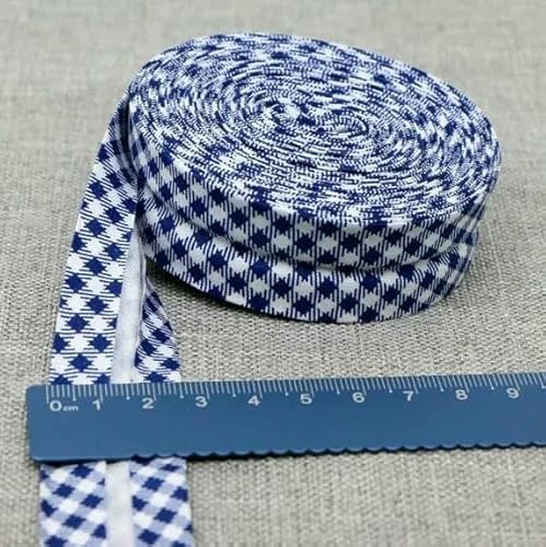 Schrägband aus Baumwolle, Punkte, Gitter, Streifen, Schottenkaro, kariert, schottisch bedruckt, 25 mm x 5 m, Rolle, Baumwoll-Twill, Falte 28, dunkles blaues G Schrägband aus Baumwolle, Punkte, Gitter, Streifen, Schottenkaro, kariert, schottisch bedruckt, 25 mm x 5 m, Rolle, Baumwoll-Twill, Falte 28, dunkles blaues G von AYHTUD