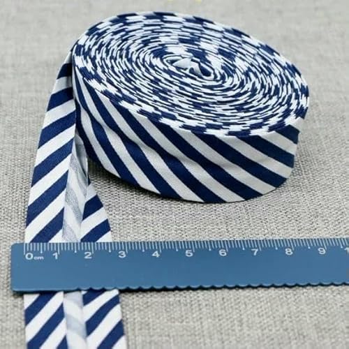 Schrägband aus Baumwolle, Punkte, Gitter, Streifen, Schottenkaro, kariert, schottisch bedruckt, 25 mm x 5 m, Rolle, Baumwoll-Twill, gefaltet, 35 Marineblaue S Schrägband aus Baumwolle, Punkte, Gitter, Streifen, Schottenkaro, kariert, schottisch bedruckt, 25 mm x 5 m, Rolle, Baumwoll-Twill, gefaltet, 35 Marineblaue S von AYHTUD